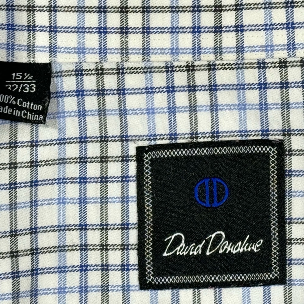 David Donahue 💎 Men’s Long Sleeve Dress Shirt Size 15 1/2  32/33 - Picture 4 of 14
